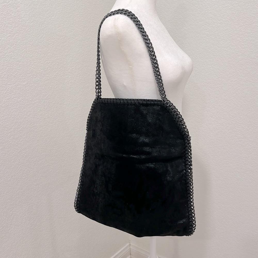 Gunmetal metallic chain link handle handbag/tote - Picture 3 of 16
